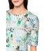 Marccain Sports - AS 4838 J20 - Geribbeld shirt stretchkatoen print groen